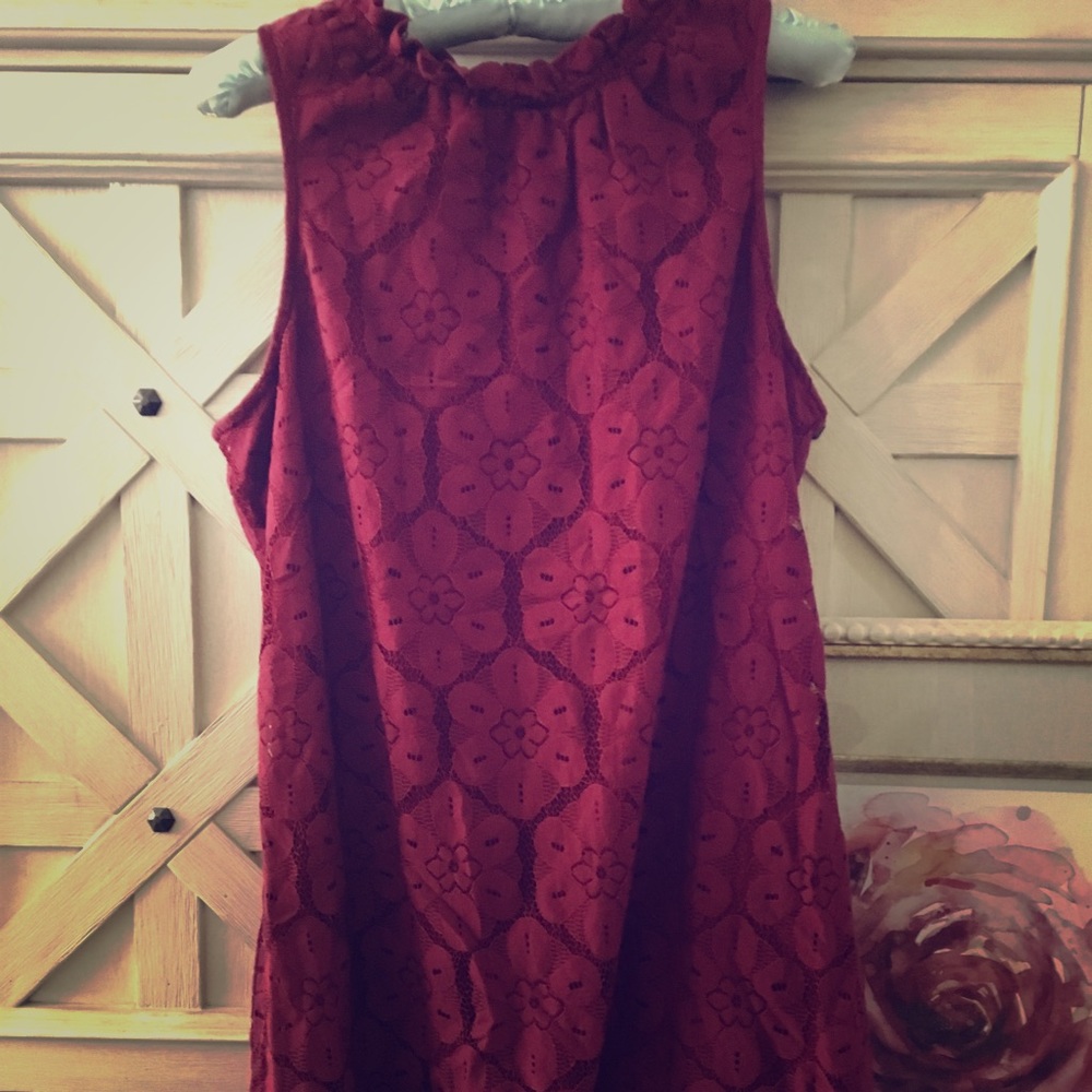 Lace burgundy dress